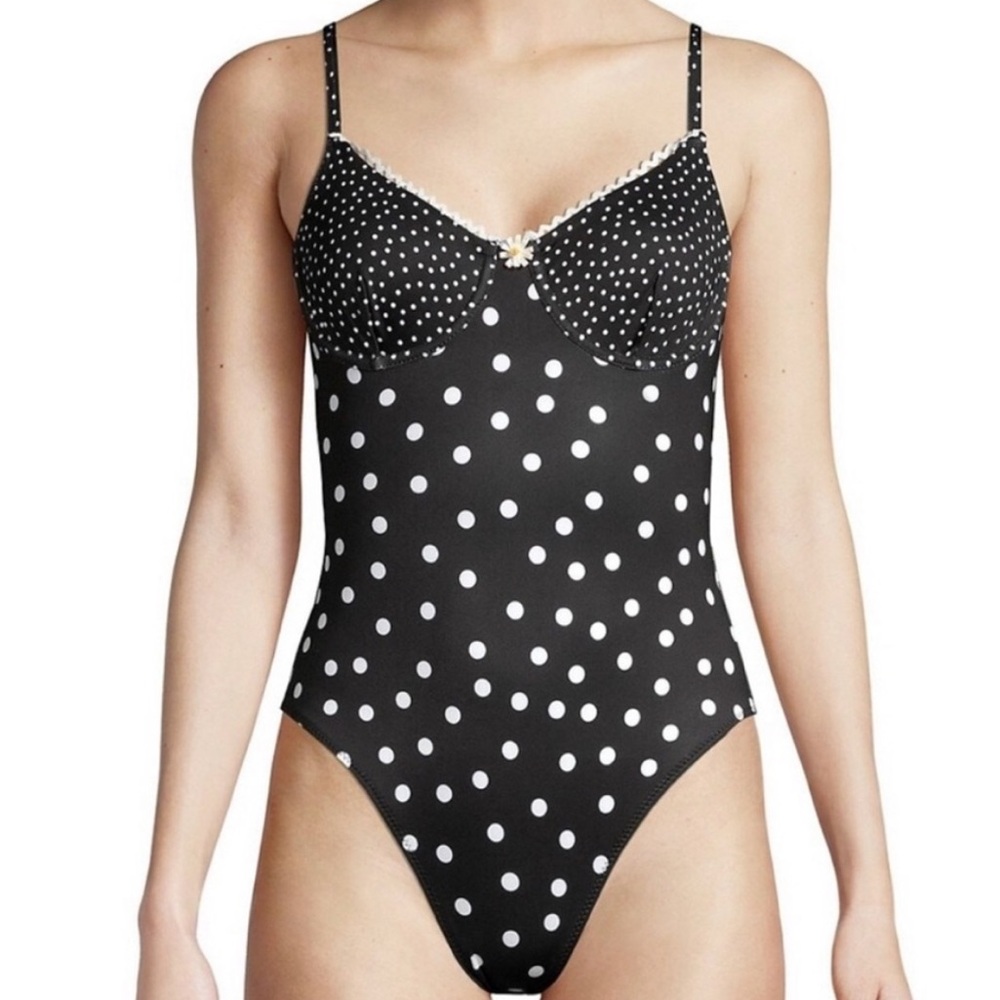 NWT solid & striped polka dot one piece